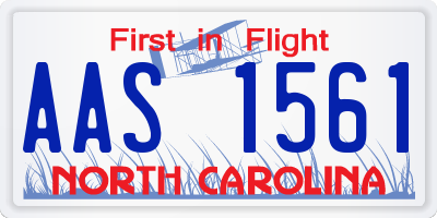 NC license plate AAS1561