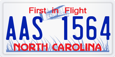 NC license plate AAS1564