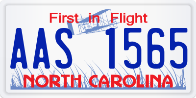 NC license plate AAS1565