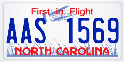 NC license plate AAS1569