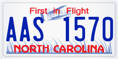 NC license plate AAS1570