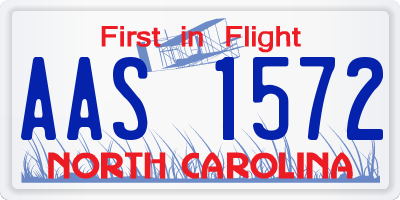 NC license plate AAS1572