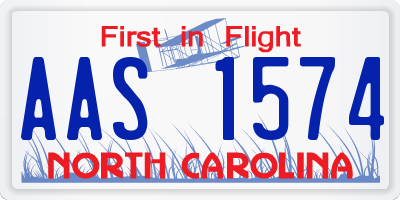 NC license plate AAS1574