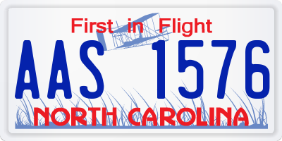 NC license plate AAS1576