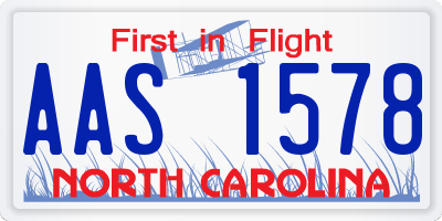 NC license plate AAS1578
