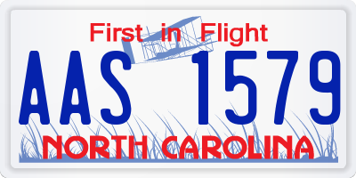 NC license plate AAS1579