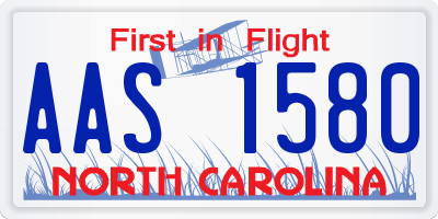 NC license plate AAS1580
