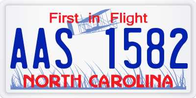 NC license plate AAS1582