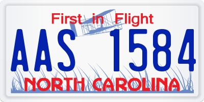 NC license plate AAS1584