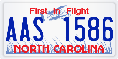 NC license plate AAS1586