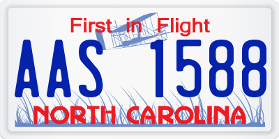 NC license plate AAS1588