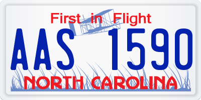 NC license plate AAS1590
