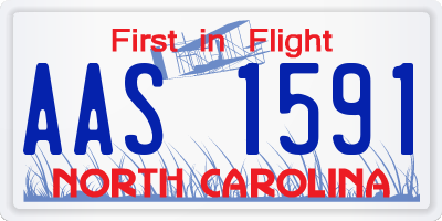 NC license plate AAS1591