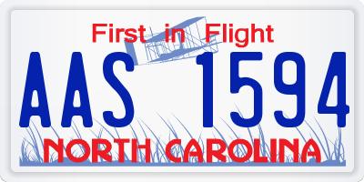 NC license plate AAS1594