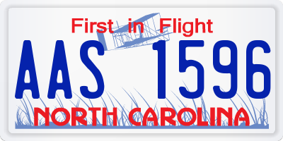 NC license plate AAS1596