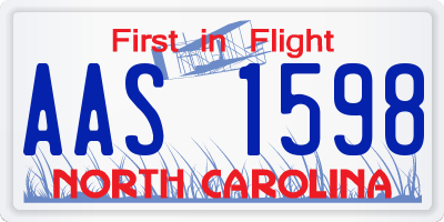 NC license plate AAS1598