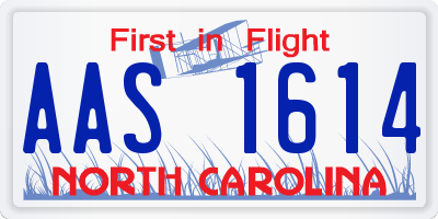 NC license plate AAS1614