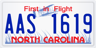 NC license plate AAS1619