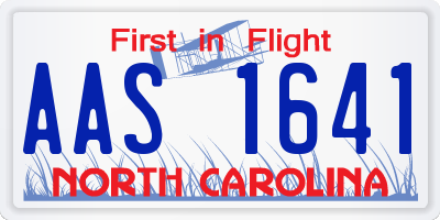 NC license plate AAS1641