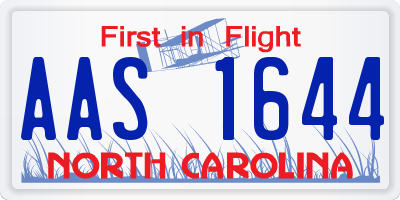 NC license plate AAS1644