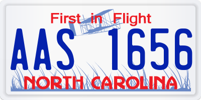 NC license plate AAS1656