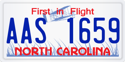 NC license plate AAS1659