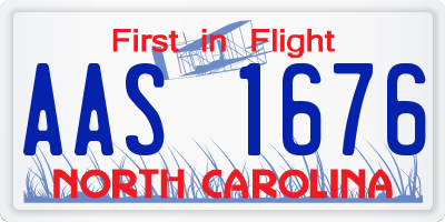NC license plate AAS1676
