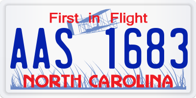 NC license plate AAS1683