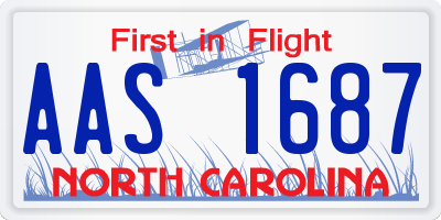 NC license plate AAS1687