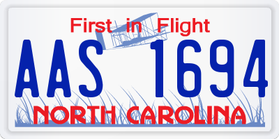 NC license plate AAS1694