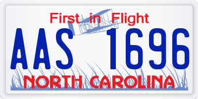 NC license plate AAS1696