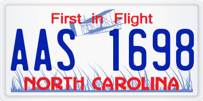 NC license plate AAS1698