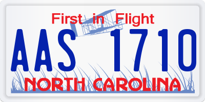 NC license plate AAS1710