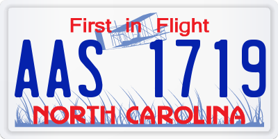 NC license plate AAS1719