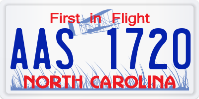 NC license plate AAS1720