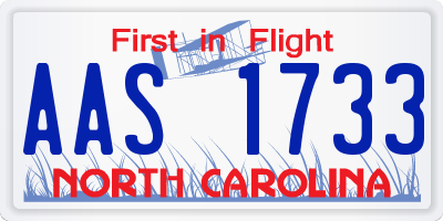 NC license plate AAS1733