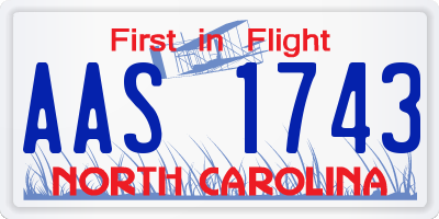 NC license plate AAS1743