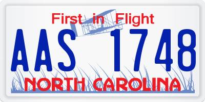 NC license plate AAS1748