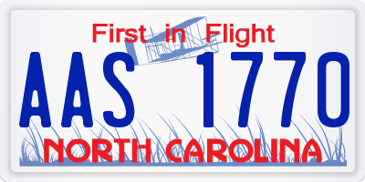 NC license plate AAS1770