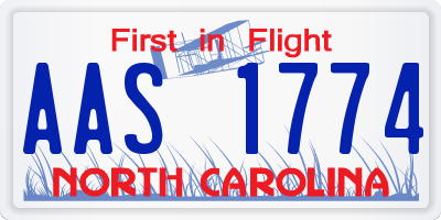 NC license plate AAS1774
