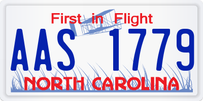 NC license plate AAS1779