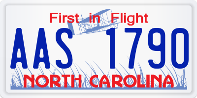 NC license plate AAS1790