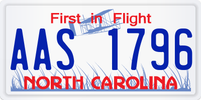 NC license plate AAS1796