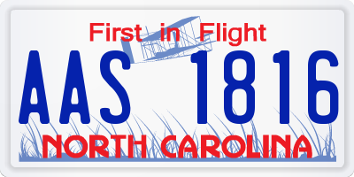 NC license plate AAS1816