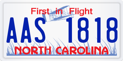 NC license plate AAS1818