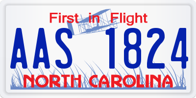 NC license plate AAS1824