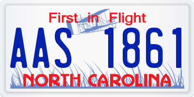 NC license plate AAS1861