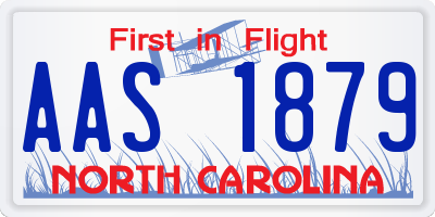 NC license plate AAS1879