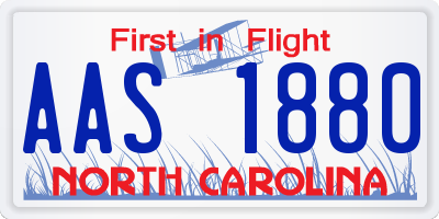 NC license plate AAS1880