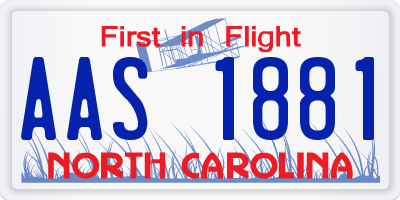 NC license plate AAS1881